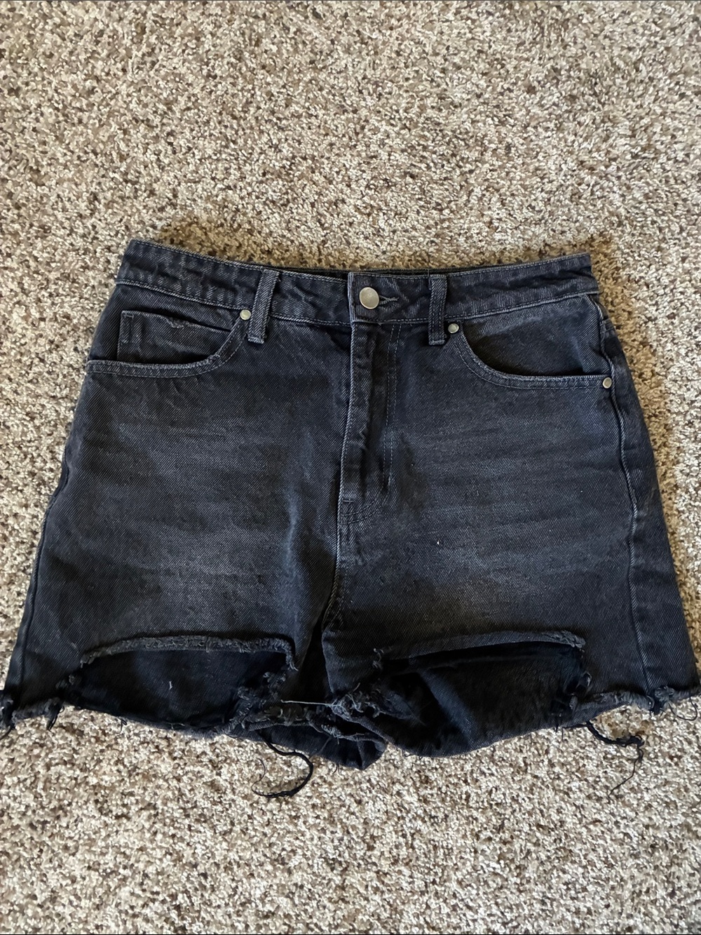 BP Black High-Waist Denim Cutoff Shorts - Women's